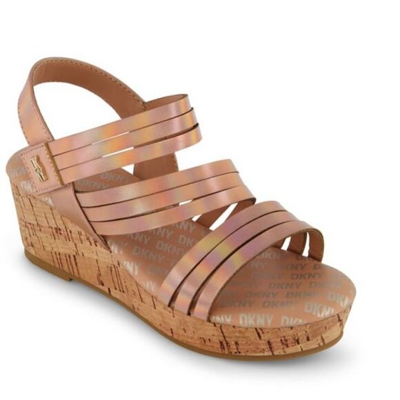 BRAND NEW DKNY KIDS AMBER LYNN PLATFORM WEDGE SANDAL G1 - Picture 1 of 15